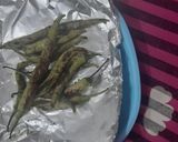 A picture of step 4 of Tawa fry chilli.