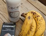 A picture of step 1 of Banana + coconut cheat ice cream.