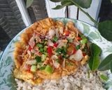 Foto langkah ke 5 dari resep Nasi Daun Jeruk dengan Telur Dadar Tahu Teri Cabe.