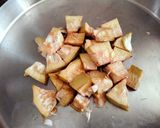 A picture of step 1 of Marinated Jackfruit Curry.