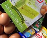 Foto langkah ke 1 dari resep Pondan Sponge Cake Mix Pandan.