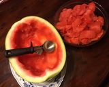A picture of step 1 of California Farm Watermelon Punch and Pickled Kimchi Rind.