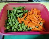 A picture of step 1 of Quick Vegetable biryani with winter vegetables in cooker.