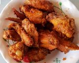A picture of step 4 of Simple fried wings#4weeks challenge #photography challenge.
