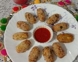 A picture of step 3 of Poha rolls.