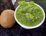 A picture of step 3 of Kiwi Mint chutney.