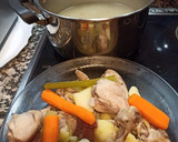 Foto del paso 4 de la receta: Caldo de pollo con jamón y verduras