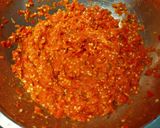 A picture of step 2 of Spicy chili shrimp paste(sambal terasi) Indonesia style.