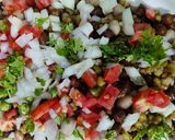 A picture of step 6 of Protein Chaat – Whip Up a Quick Chaat Using Green Moong, Peanuts, and Chickpeas.