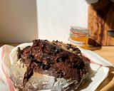 Foto langkah ke 10 dari resep Sourdough Chocolate hazelnut raisin brownie rustic bread.