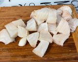 A picture of step 12 of Cod with Mushrooms, Cilantro, and Turmeric.