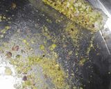 A picture of step 4 of Thandai paneer roll.