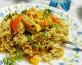 A picture of step 9 of Veg pulav.
