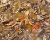 A picture of step 4 of Mushrooms, Onions, and Peppers.