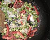 A picture of step 3 of Palak peas pulao.