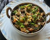 A picture of step 11 of Khandeshi special jalgaon green brinjal roasted bharta.