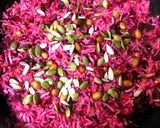 A picture of step 5 of Beetroot Coconut Rice / Pulihora - South Indian style.