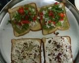 A picture of step 3 of Capsicum onion grilled cheese sandwich.