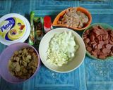 Gambar langkah 1 resipi Pau cendawan viral inti carbonara.