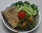 A picture of step 8 of Hara Dhania Aloo.