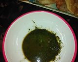 A picture of step 5 of Laddu pithi with chutney.