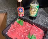 A picture of step 1 of Beef in gravy sauce over rice.