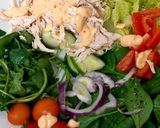 A picture of step 6 of My favourite,Steamed Pulled Chicken Salad with a Spicy Mayonnaise.