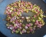 A picture of step 3 of Orecchiette with Pancetta, Zucchini, and Saffron.