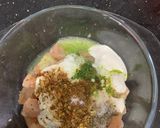 A picture of step 3 of Tawa chicken chutney roll.