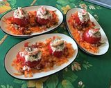 Une image de l'étape 11 de Tomates farcies au crabe, carottes râpées et crème de balsamique.