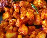 A picture of step 5 of Chettinad Aloo fry.