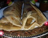 A picture of step 6 of Boti paratha roll.