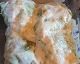 Foto del paso 7 de la receta: Relleno de carne envuelto en repollo con salsa blanca light y arroz