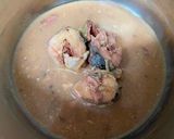 A picture of step 1 of Mackerel and Rape Blossom Miso soup.