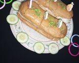 A picture of step 5 of Chicken long burger.