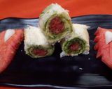 A picture of step 8 of PinWheel sandwich.