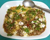 A picture of step 6 of Kashi Chat Bhandar's Chole Tikki Chat.