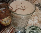 A picture of step 2 of Banana shake with date and chocolate spread 🍸🍸🍸.