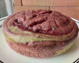 Foto del paso 9 de la receta: Torta de banana🍌 y mora🍒 marmoleada sin huevo y sin horno🧁🍒🍯