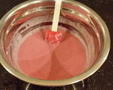 A picture of step 5 of Whipped White Chocolate Raspberry Ganache Frosting and Filling.