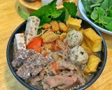 Hình bước làm 8 của món Bún Riêu Cua Tóp Mỡ Mọc Giòn