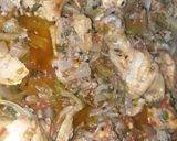 A picture of step 4 of Achar gosht (achari chicken).