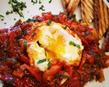Pas rețetă Shakshuka sau ouă poșate în sos de roșii 3 fotografie