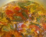 A picture of step 5 of Vendaika Puli Kulambu (Okra Curry).