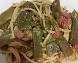 Foto del paso 2 de la receta: Spaghettis integrales, con Judías verdes salteadas con jamón