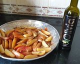 A picture of step 2 of Potatoe wedges#4week challenge# charity challenge.