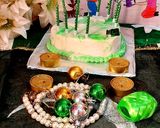 A picture of step 8 of Heart shape Marble cake Green & white.