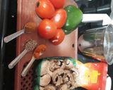 A picture of step 1 of Mushroom Pulao.