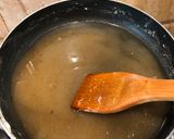 A picture of step 3 of Ghee Mysore Pak.