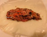 A picture of step 6 of Surf and Turf Dumpling Pancakes.